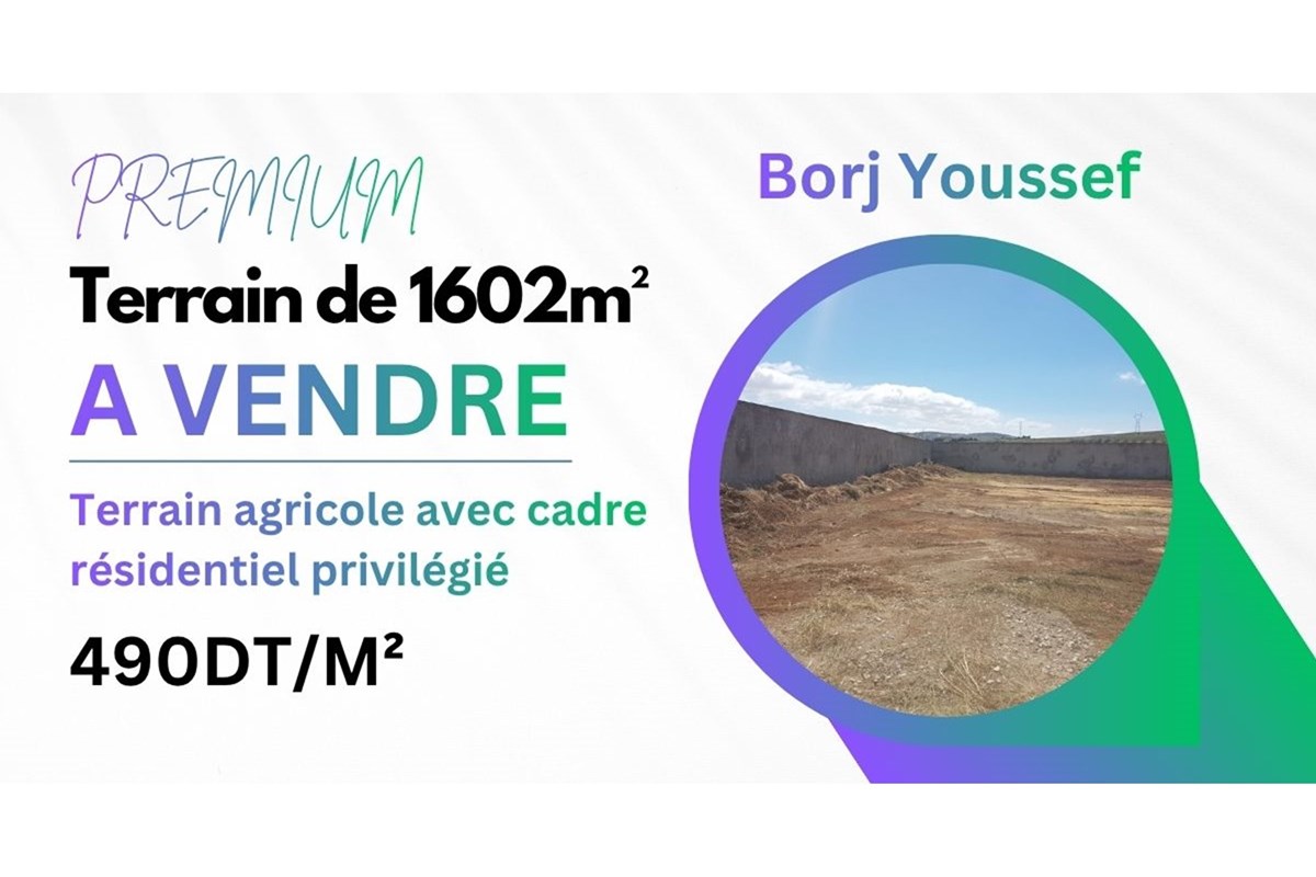 A vendre 1 602 m² à Borj Youssef