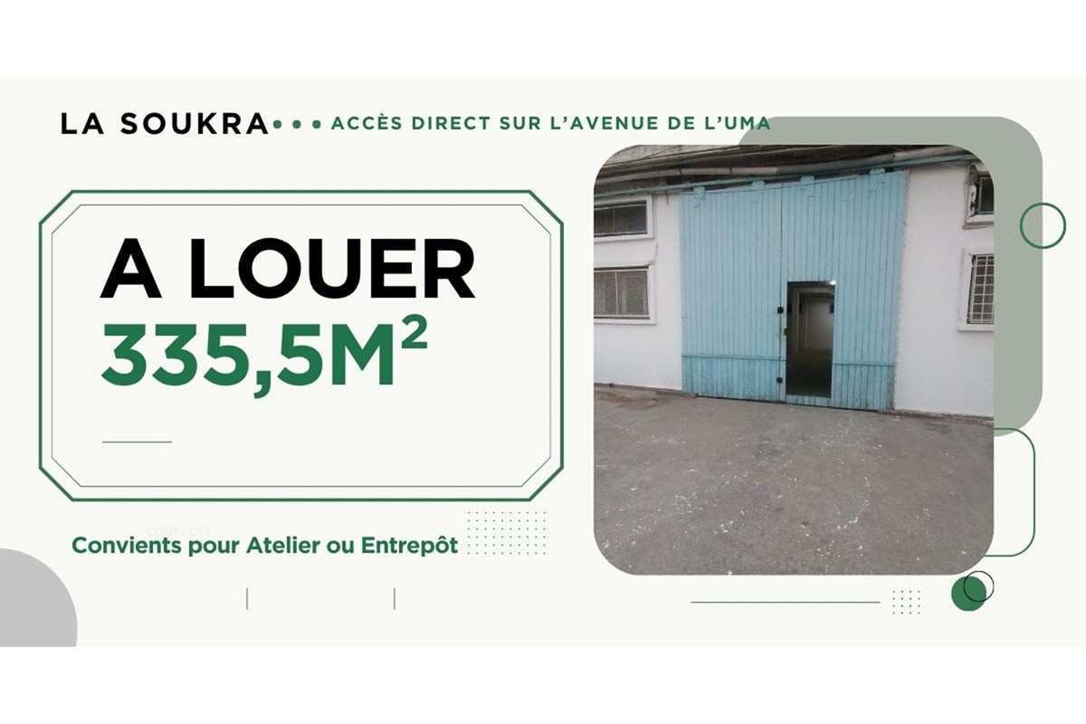 À LOUER ENTREPÔT A LA SOUKRA | AVENUE DE L'UMA