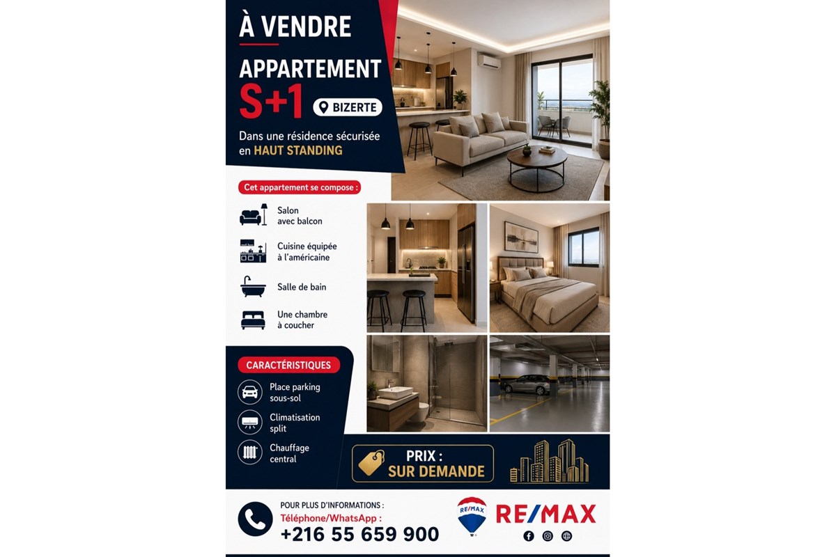 Appartement Moderne de Prestige à Bizerte Nord
