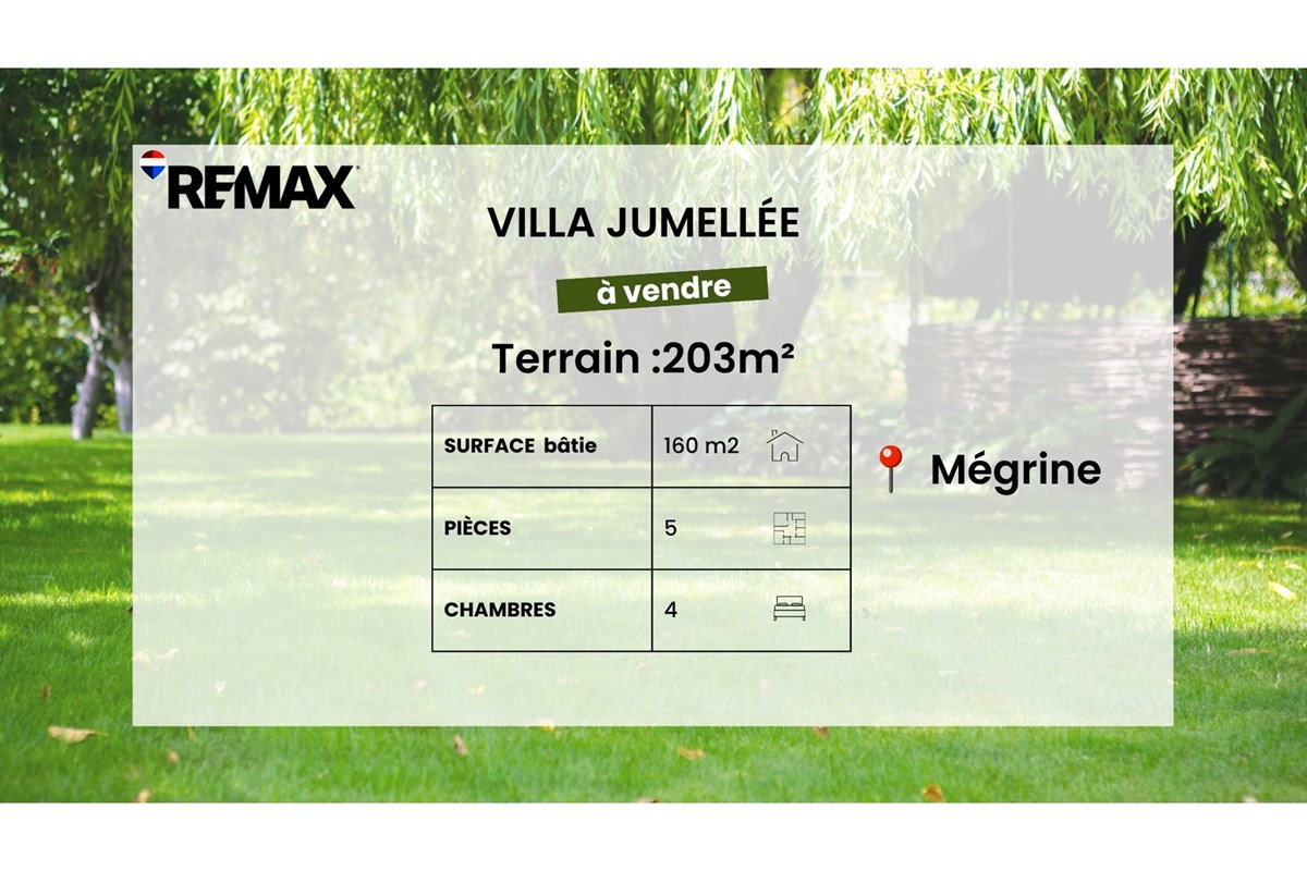 À vendre – Villa jumelée à Mégrine