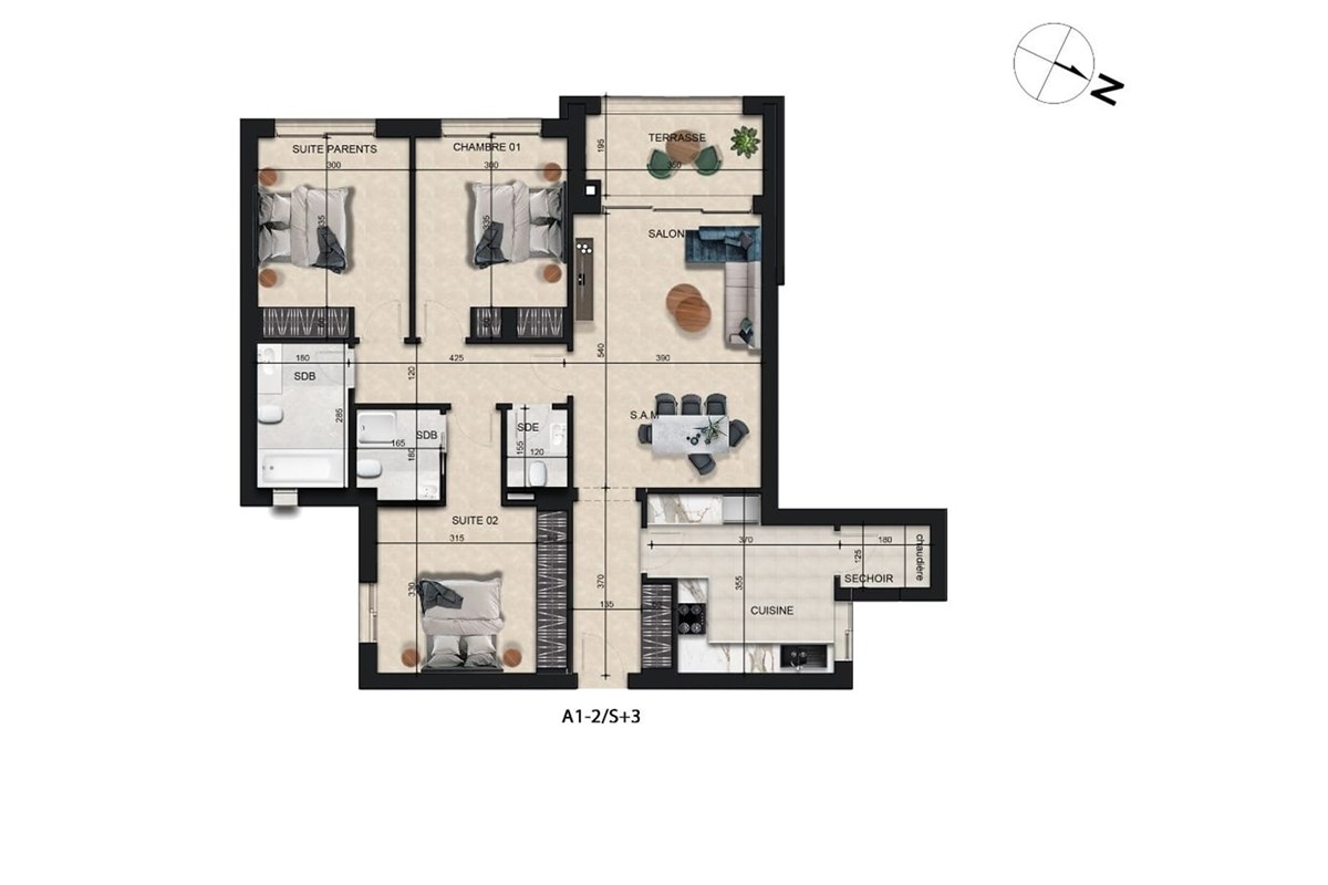 A vendre: S+3 Luxe à Ain Zaghouan