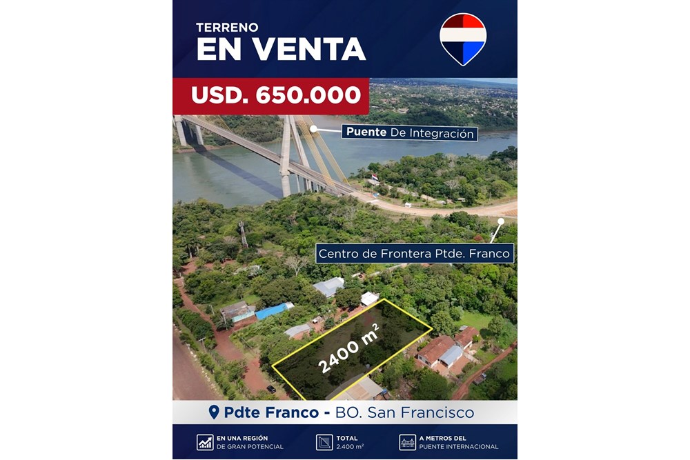 ¡Oportunidad de Inversión en Presidente Franco, Alto Paraná! Presentamos un magnífico terreno comercial sin construir, e — foto 3