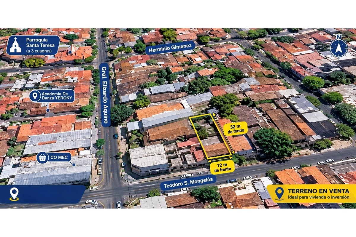 Terreno 256 m2 en Venta - Ciudad Nueva, Asunción — foto 3