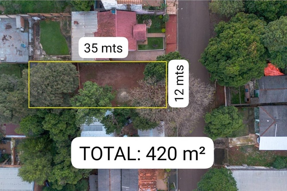 Dimensiones del terreno: 420m2 (12x35) — foto 2