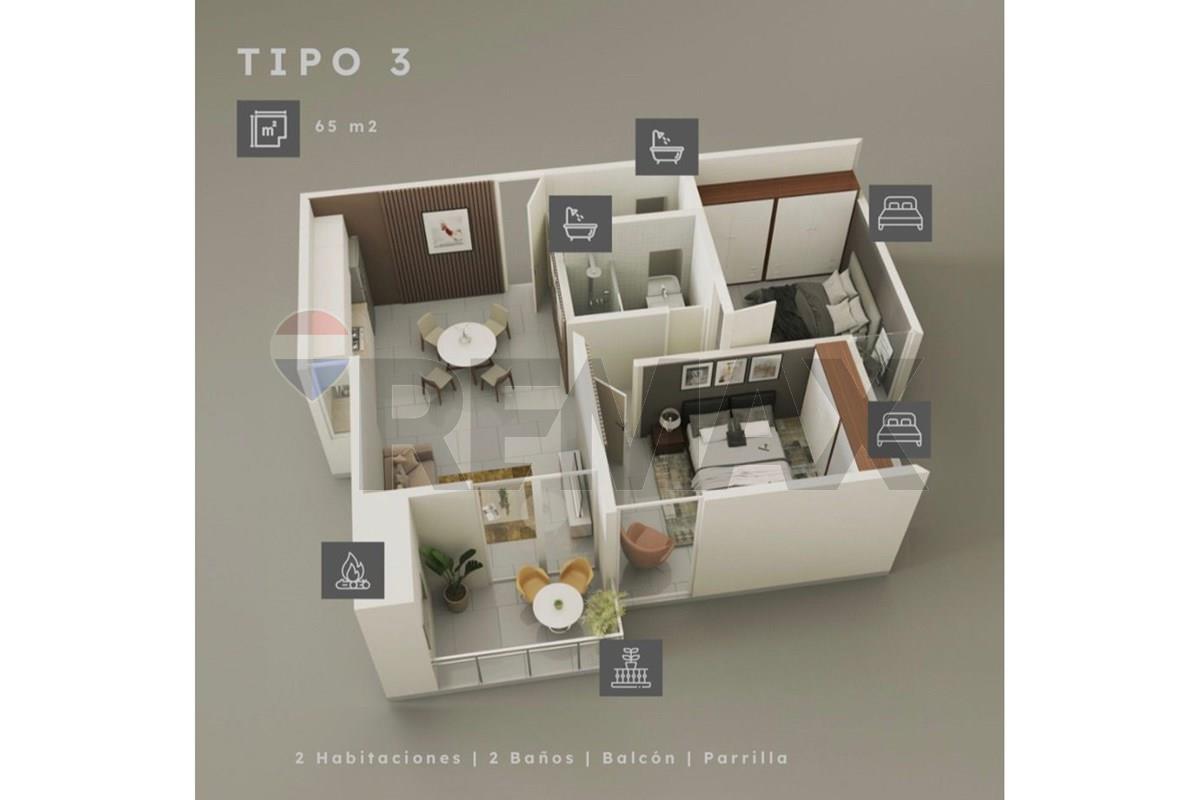 Departamento — 2 dorm. — Ciudad Del Este — 5/5