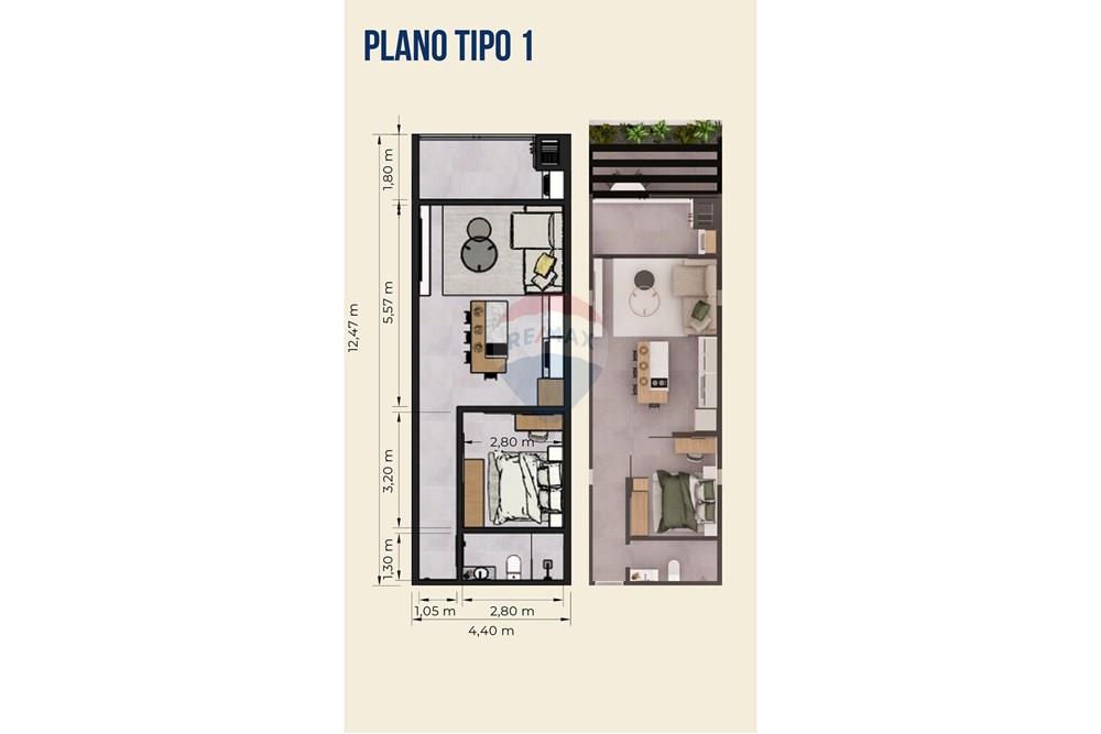 Departamento — 1 dorm. — Ciudad Del Este — 3/5