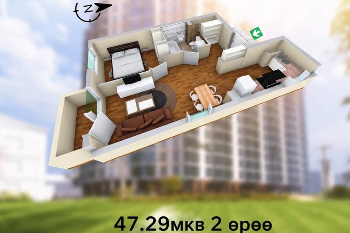 ХУД, Virtue villa хотхонд 2 өрөө худалдана. — 4
