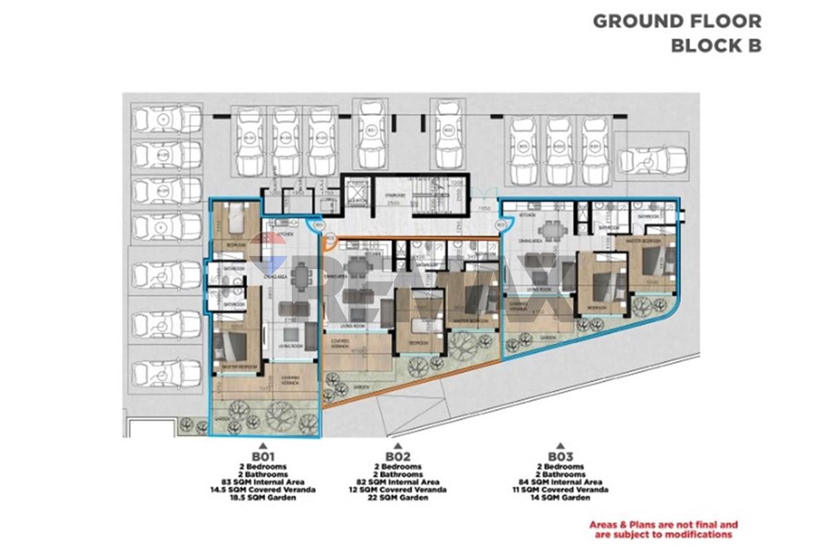 Residential - Condo/Apartment - Kiti, Larnaca - CY - BLOCK B - GROUND FLOOR PLAN.jpg - 480091034-233