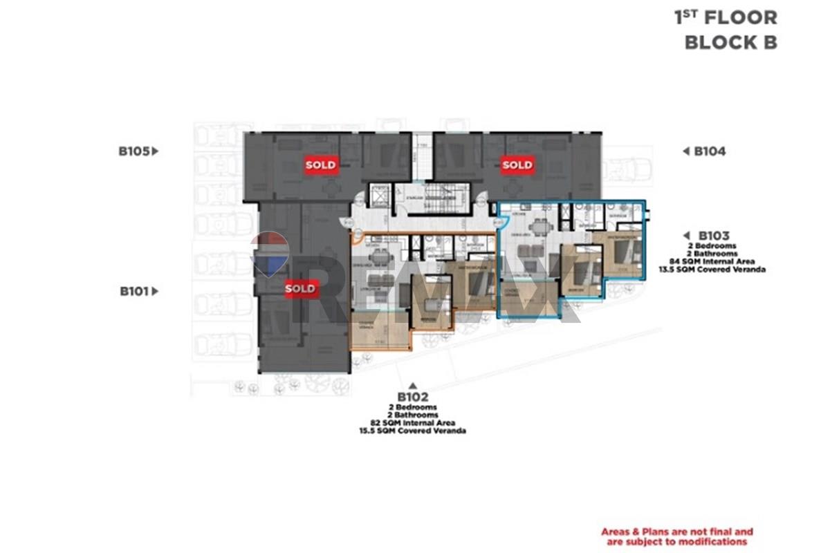 Residential - Penthouse - Kiti, Larnaca - CY - BLOCK B - FIRST FLOOR PLAN.jpg - 480091034-235