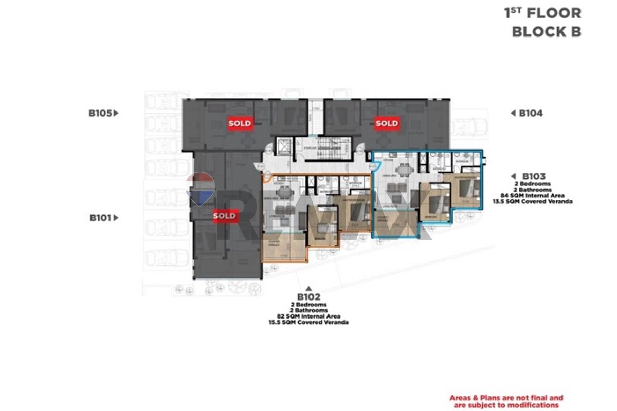 Residential - Condo/Apartment - Kiti, Larnaca - CY - BLOCK B - FIRST FLOOR PLAN.jpg - 480091034-232