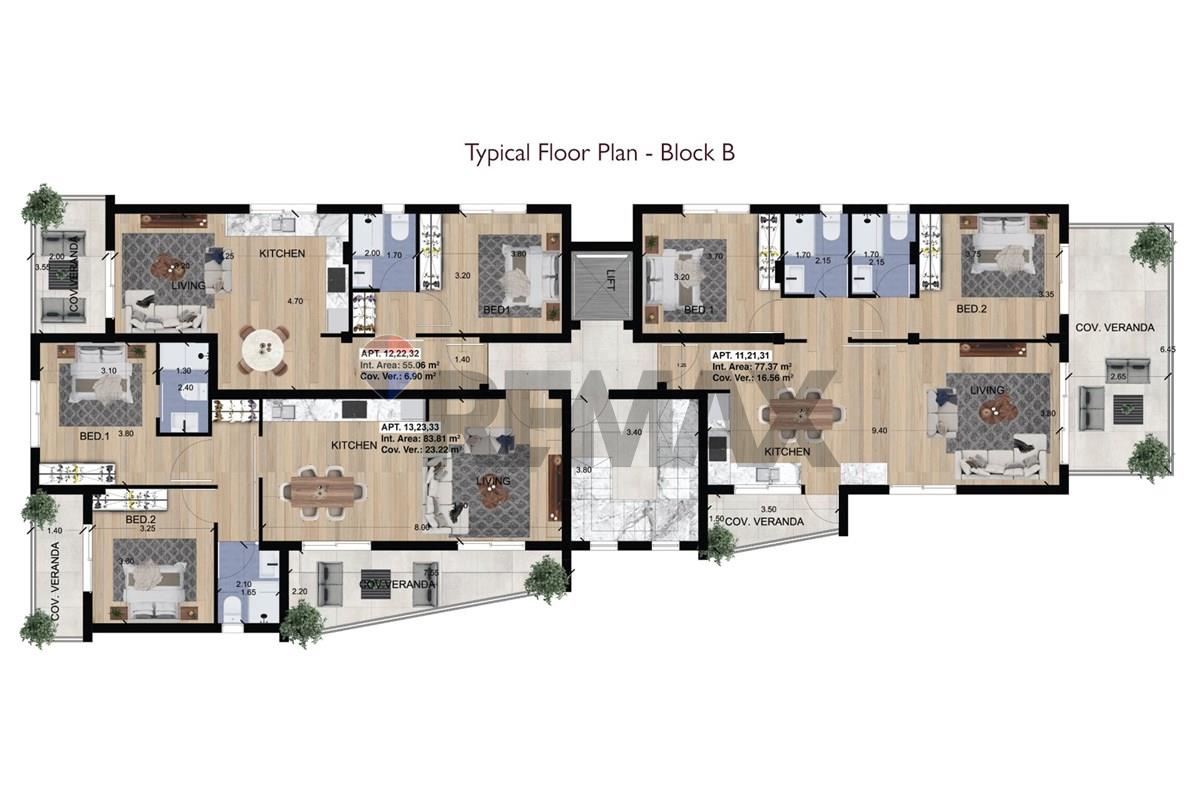 Residential - Condo/Apartment - Limassol City Center, Limassol - CY - 3.Typical-Floor-B-1.jpg - 480031071-830