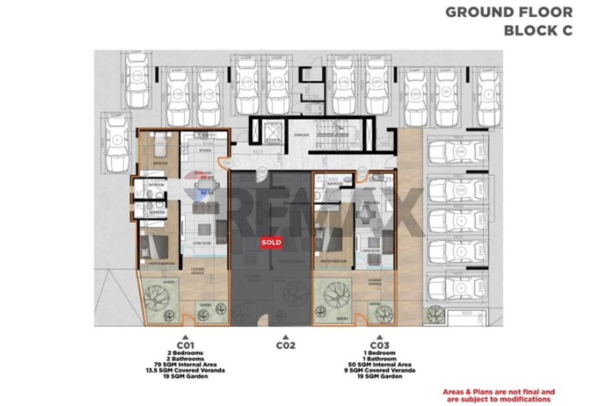 Residential - Condo/Apartment - Kiti, Larnaca - CY - BLOCK C - GROUND FLOOR PLAN.jpg - 480091034-238