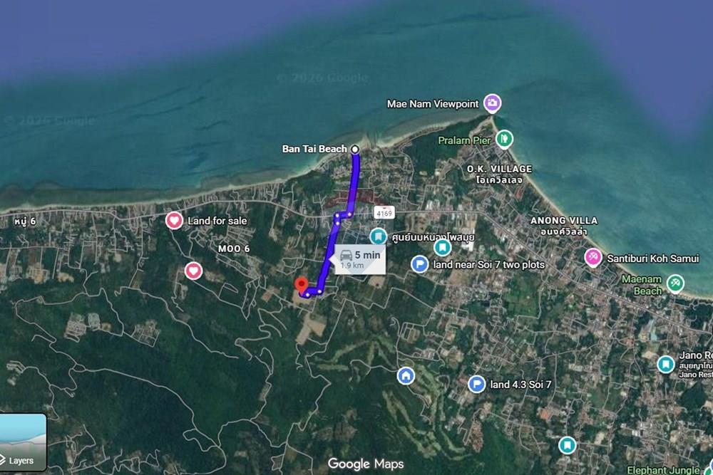 วิลล่า - ขาย - เกาะสมุย, สุราษฎร์ธานี - map and distance.jpg - 920121083-23